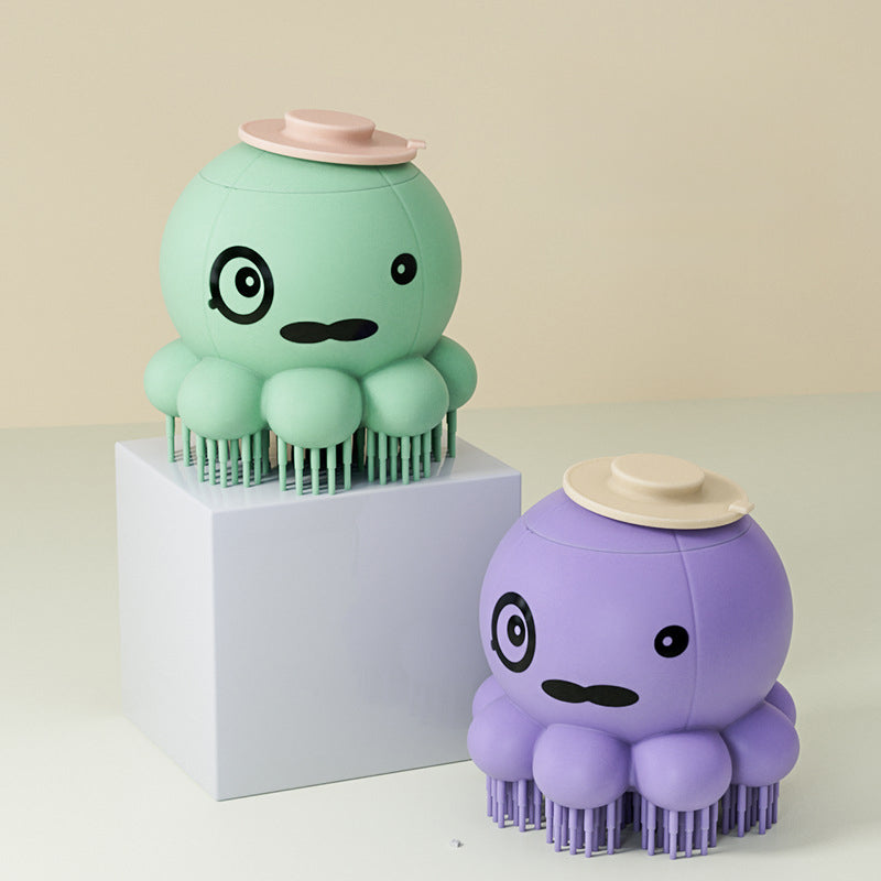 Transform Bath Time with the Silicone Pet Bath Brush With Shampoo Dispenser